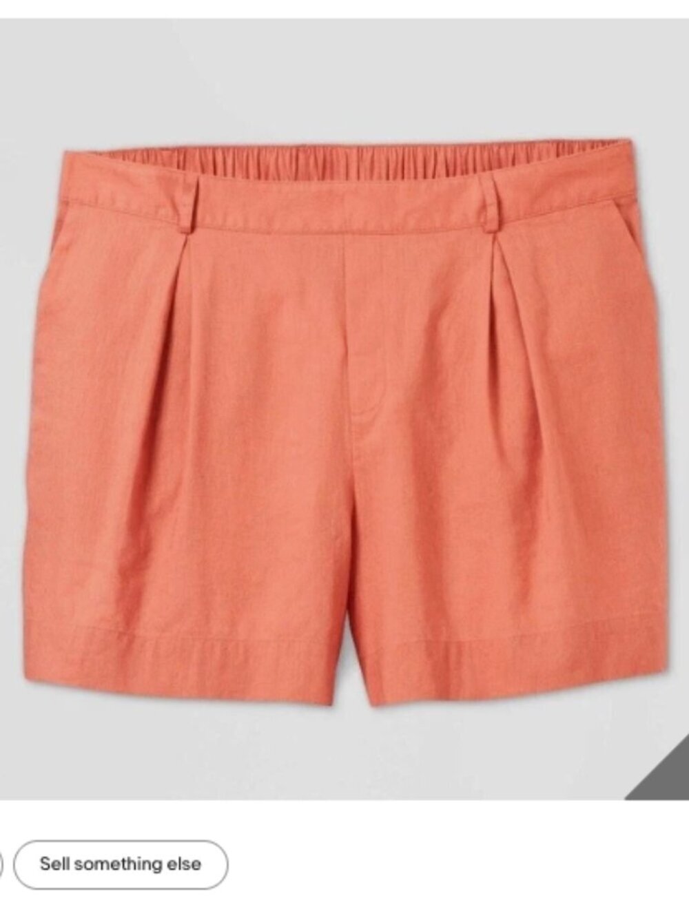 Ava & Viv Women's Plus Size X Pull On Pleated Shorts Linen Cotton Blend Coral